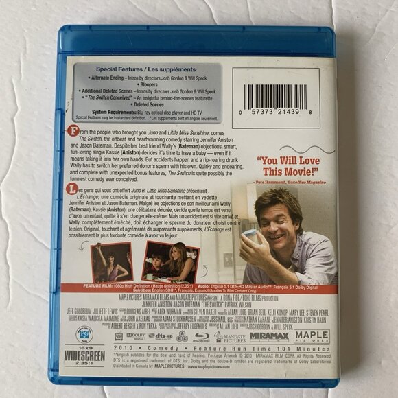 The Switch (Blu-ray Disc, 2011, Canadian) - Picture 2 of 3